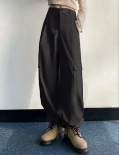 ブラック ワークパンツ・カーゴパンツ