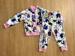 【新品未使用品】adidas 花柄ジャージ上下セット 100cm