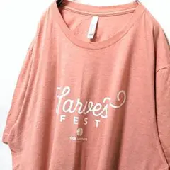 ベラキャンバス ハーベストフェスト ロゴ Tシャツ ピンク桃色 2XL 古着