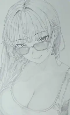 手描きイラスト　A4　鉛筆画　イラスト