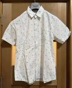 新品　半袖シャツ　メンズ　白　Lサイズ　サンプル品　訳あり　マリン柄