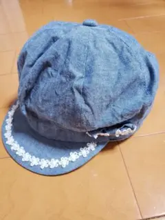 キャスケットキッズ帽子 女の子キャップつばつき56センチ
