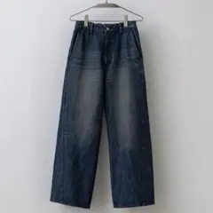 WYM CURVED FLARE DENIM SLACKS