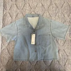 GU WOMEN ライトデニム オープンカラーシャツ（半袖）　Sサイズ