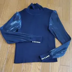 レリアン 黒セーター 後ろリボン付き