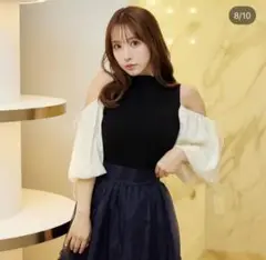 新品♡ミストレアス♡Open Shoulder Knit Top♡ブラック