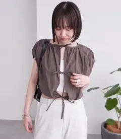 【早い者勝ち】 mystic バルーンノースリブラウス チャコールグレー