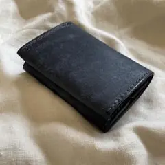 ミニウォレット　折り財布　ネイビー　紺