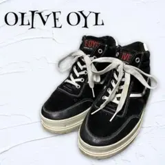 【OLIVE OYL】『24.0』スニーカー ハイカット ブラック 厚底