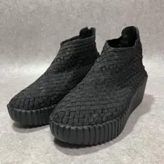 ゴムゴム 軽量厚底 スニーカー バックジップ ウェッジソール ブラック