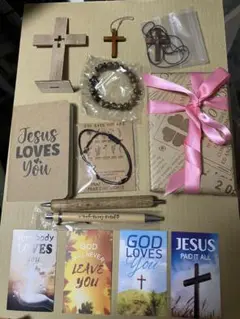 キリスト教クリスチャンギフト2.A6箱入り 十字架・ふみペン・みことばカード等