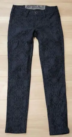 美品 EDWIN ダマスク柄 スキニーデニム S ストレッチ ギャル