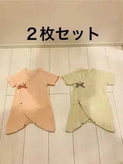 【美品】ガーゼ コットン 肌着 ロンパース 2枚セット