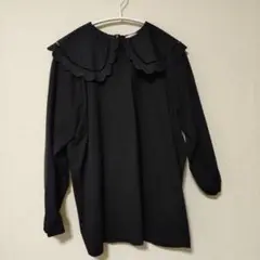 yori ブラック スカラップカラー 長袖