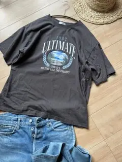 ロゴ　ロゴTシャツ　カジュアル　半袖　ナチュラル　スミクロ