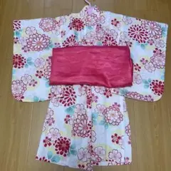 【即日配送】子供用浴衣　ピンク系花柄 100cm