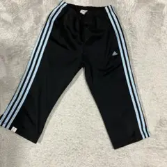 adidas ジャージ 黒 青 3本ライン
