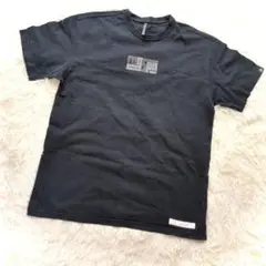 リングスパン Tシャツ(L)ビッグプリント 半袖 ロゴ ブラック クルーネック