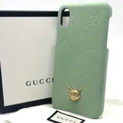 【美品】GUCCI リネアキャット シマ GG型押し スマホカバー