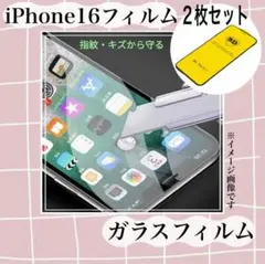 iPhone16 / 16Pro 強化ガラスフィルム 2枚セット 保護シート