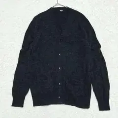 ユニクロ UNIQLO カーディガン M 羽織 ダークグレー ウール100%