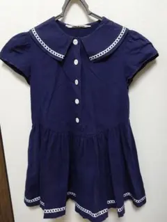 ネイビー ワンピース 半袖120
