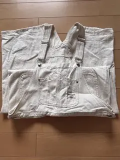 ホワイト サロペット 2ポケット