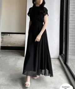 nairo ドットシフォンワンピース　M