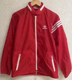 デサント社製　80s アディダス　adidas ナイロンジャケット 赤　レッド