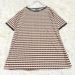 m1291 美品✨パート2 ジュンコシマダ 総柄ロング丈半袖カットソー 薄手