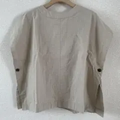 サンバレー　綿麻ベスト　生成り　ベージュ