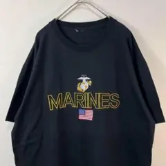 USA古着 MARINES ミリタリー 海軍 刺繍 オーバーサイズ Tシャツ