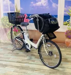 4484 電動自転車ブリヂストン子ども乗せ 26インチハイクオリティ ホワイト