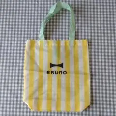 BRUNO　ブルーノ　エコバッグ　黄色　ストライプ　ノベルティ