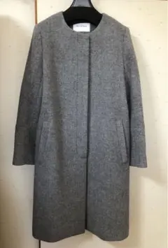 Spicku0026Span ウール コート ノーカラー グレイ