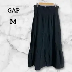 GAP 【Ｍ】ブラック フレア ロング スカート コットン