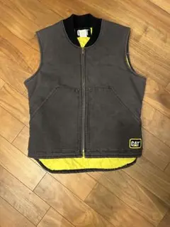 CAT ダックベスト USA製 90s キャタピラー 中綿 Lサイズ USA製 80s～90s キャタピラー ダック ベスト 中綿入り ワーク