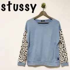 stussy レディース スウェット トレーナー S 水色 トップス ストリート