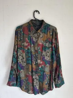 ヴィンテージ柄シャツ　古着