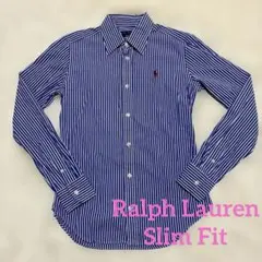 Ralph Lauren ラルフローレン 青白 ストライプ 長袖シャツ