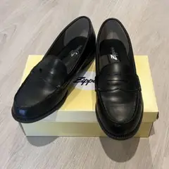 《美品》 zipper ローファー 24.5cm ブラック