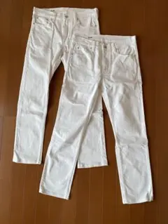 無印良品MUJI ストレッチデニム スリムパンツ メンズ30 2本セット 美品