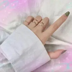 h07【お得商品】☆パールリング☆指輪☆ゴールド☆4個セット☆J4