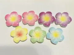 デコパーツ　ハイビスカス　プルメリア　7個セット