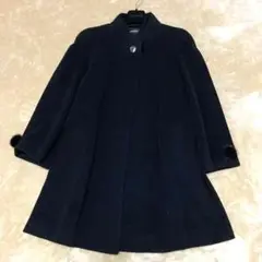 LAPINE BLANCHE カシミヤ混 ロングコート Aライン ブラック