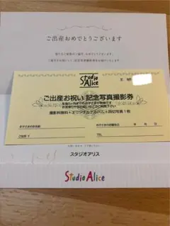 【値下げしました】スタジオアリス記念写真撮影券【有効期限2025.10月】