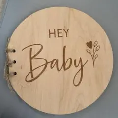 お値下げしました！木製円形アルバム HEY Baby