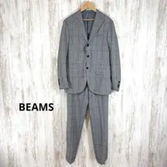 BEAMS f ビームズ ウール チェック 背抜き 春夏 ビジネススーツ