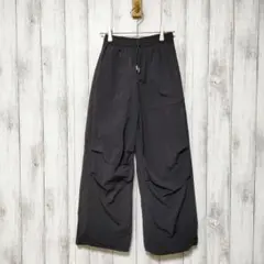 GU 　S(140cm)　GIRLS テックパラシュート プルオンパンツ　黒