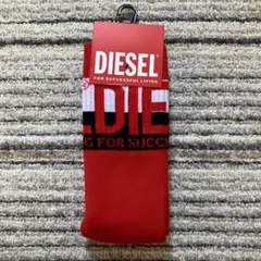 【未使用品】DIESEL ロゴプリント クルーソックス レッド Mサイズ